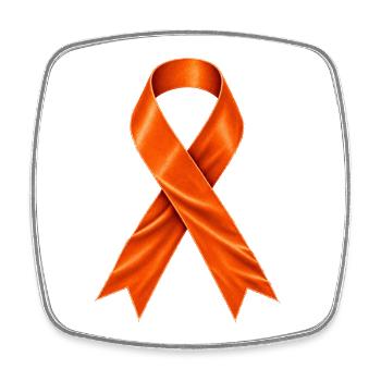 Multiple Sklerose Awareness – Orange Schleife - Viereckiger Kühlschrankmagnet - Weiß - Vorne
