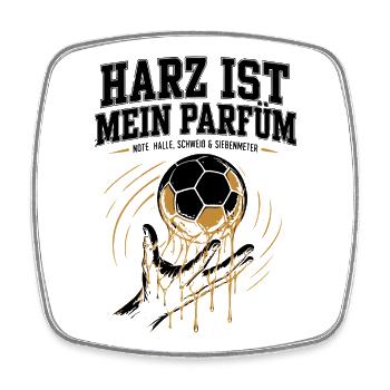 Handballer Geschenk – Harz statt Parfüm - Viereckiger Kühlschrankmagnet - Weiß - Vorne
