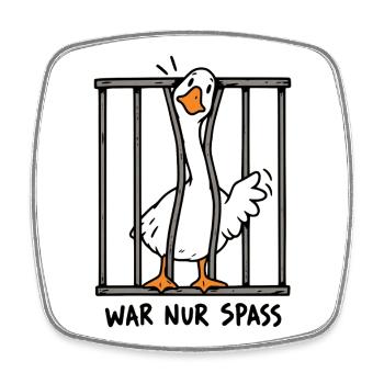 War nur Spaß - Viereckiger Kühlschrankmagnet - Weiß - Vorne