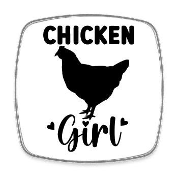 Huhn Statement - Viereckiger Kühlschrankmagnet - Weiß - Vorne