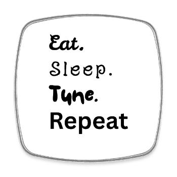 Eat. Sleep. Tune. Repeat - Viereckiger Kühlschrankmagnet - Weiß - Vorne