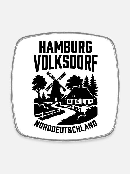 Volksdorf Hamburg Walddörfer - Viereckiger Kühlschrankmagnet - Weiß