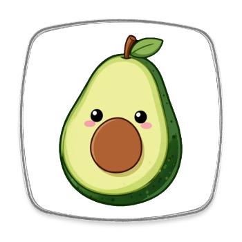 Lustige Kawaii Avocado Geschenk Veganer Vegetarier - Viereckiger Kühlschrankmagnet - Weiß - Vorne