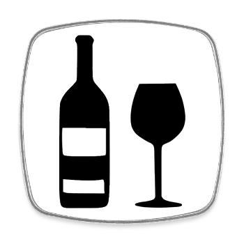 Weinflasche und Weinglas Wein Geschenk Genießer - Viereckiger Kühlschrankmagnet - Weiß - Vorne
