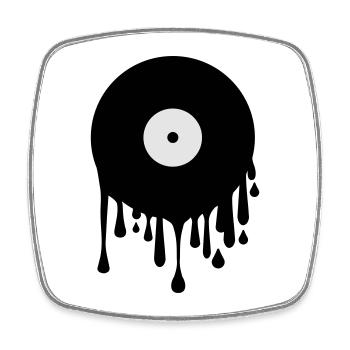 dj logo - Square fridge magnet - white - Front