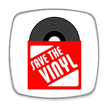 save the vinyl - Magnet carré - blanc - Devant
