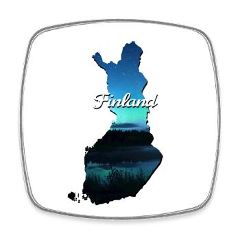 Karte von Finnland Finnland Finnland - Viereckiger Kühlschrankmagnet - Weiß - Vorne