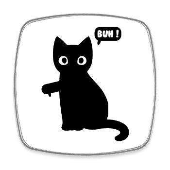 Bande dessinée de dessin animé de chat - Magnet carré - blanc - Devant