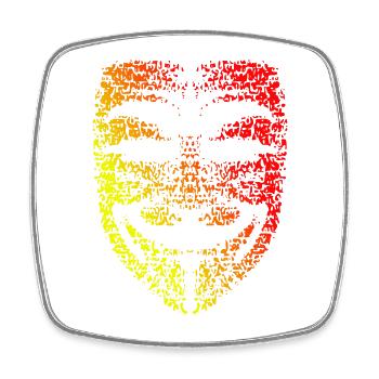 Guy Fawke's Mask - Square fridge magnet - white - Front