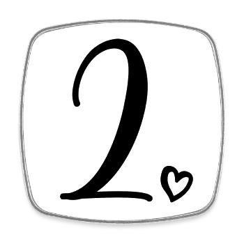 2ème anniversaire Enfants Filles 2 ans Mignon Numéro 2 - Magnet carré - blanc - Devant
