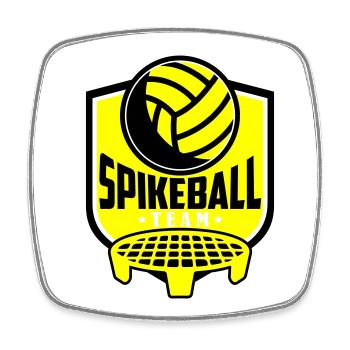 Farben änderbar | Roundnet Spikeball Team Fun - Viereckiger Kühlschrankmagnet - Weiß - Vorne