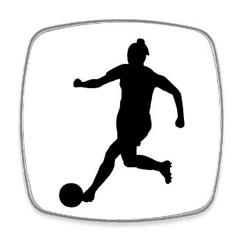 Football féminin - Magnet carré - blanc - Devant