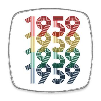 1959 65th Birthday Men Women 65 Years Old Vintage - Square fridge magnet - white - Front