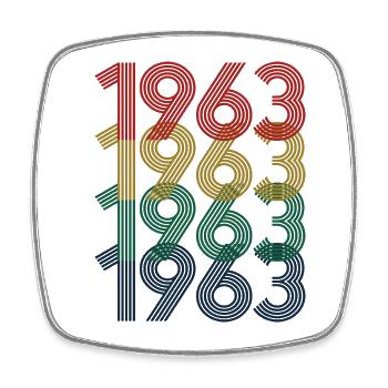 Cool Retro 1963, 60 ans, cadeau de 60e anniversaire - Magnet carré - blanc - Devant