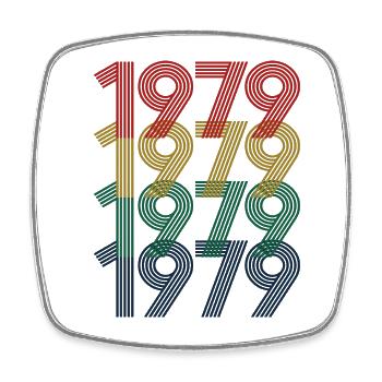 1979, Jahrgang 45. Geburtstag Männer Frauen 45 Jahre alt - Viereckiger Kühlschrankmagnet - Weiß - Vorne