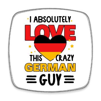 Sexy petit ami allemand homme drôle disant amour - Magnet carré - blanc - Devant
