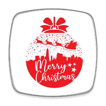 Weihnachten Schneeball Santa Sleigh Frohe Weihnachten Geschenk - Viereckiger Kühlschrankmagnet - Weiß - Vorne