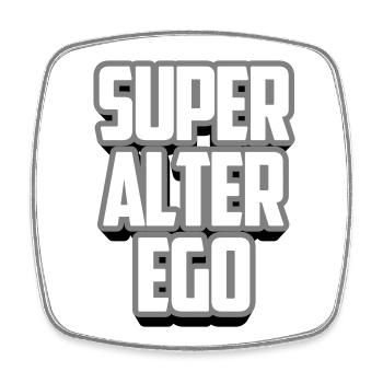 Super Alter Ego | Farben änderbar - Viereckiger Kühlschrankmagnet - Weiß - Vorne