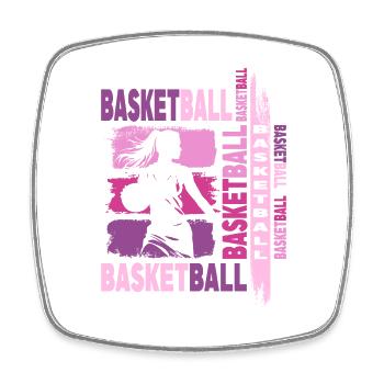 Basketball Frau Basketballerin Basketballspielerin - Viereckiger Kühlschrankmagnet - Weiß - Vorne