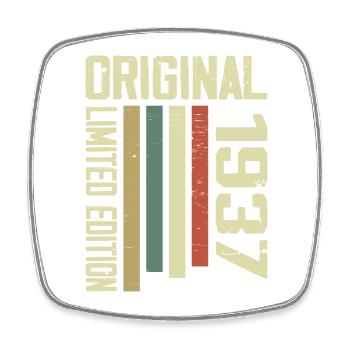 Retro 1937 Geschenk 87. Geburtstag Jahrgang 1937 - Viereckiger Kühlschrankmagnet - Weiß - Vorne
