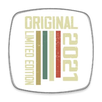 Retro 2021 Vintage 1995 3rd Anniversary Gift - Square fridge magnet - white - Front