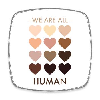 We are all human - Square fridge magnet - white - Front