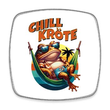 CHILL KRÖTE - Viereckiger Kühlschrankmagnet - Weiß - Vorne
