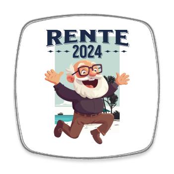 Rente 2024 Rentner Rentnerin Legende Ruhestand - Viereckiger Kühlschrankmagnet - Weiß - Vorne