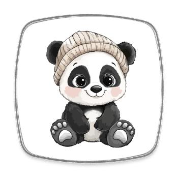 Panda Cute Cute Baby Kids Animal Bear Cartoon - Square fridge magnet - white - Front