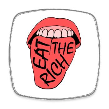 Eat the rich - Viereckiger Kühlschrankmagnet - Weiß - Vorne