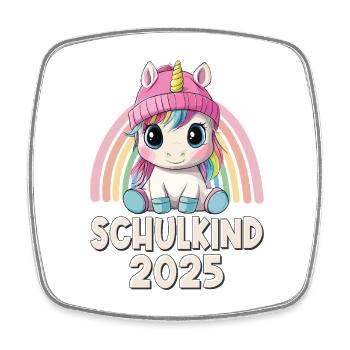 School Child 2025 Unicorn Enrollment School Student - Square fridge magnet - white - Front