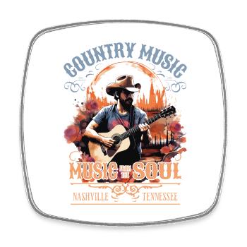Musique country Guitare Guitariste Chanteur Vintage - Magnet carré - blanc - Devant
