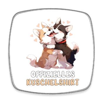 Official Cuddly Shirt Dogs Animal Love Heart Sweet - Square fridge magnet - white - Front