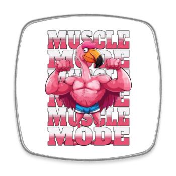 Flamingo Muskeln Fitness Bodybuilding Muscle Mode - Viereckiger Kühlschrankmagnet - Weiß - Vorne