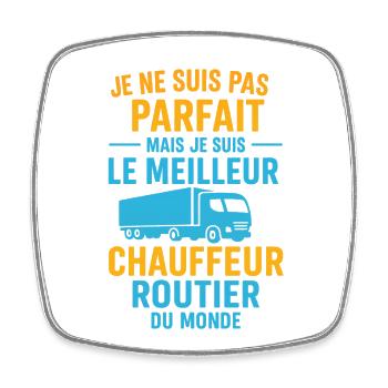 Le meilleur chauffeur routier du monde - Magnet carré - blanc - Devant
