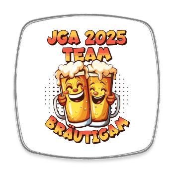 Bachelor Party 2025 Team Groom Beer Alcohol Booze Funny - Square fridge magnet - white - Front