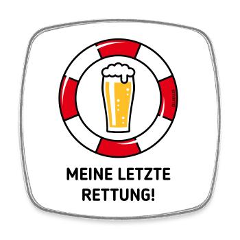 Meine Letzte Rettung! (Bier / Willibecher / POS) - Viereckiger Kühlschrankmagnet - Weiß - Vorne