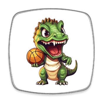 Basketball Dinosaur T-Rex Basketball Player - Square fridge magnet - white - Front