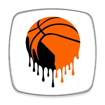 Dripping Basketball Street Art - Square fridge magnet - white - Front