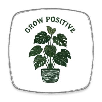Positive Grow Monstera Pattern - Square fridge magnet - white - Front