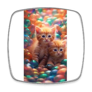 Cute kitties - Square fridge magnet - white - Front
