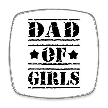 Père Filles Papa Fille Papa De Filles Cadeau - Magnet carré - blanc - Devant