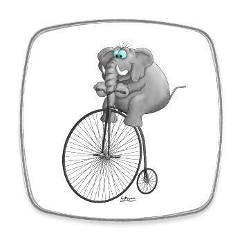 lustiger Elefant - Viereckiger Kühlschrankmagnet - Weiß - Vorne