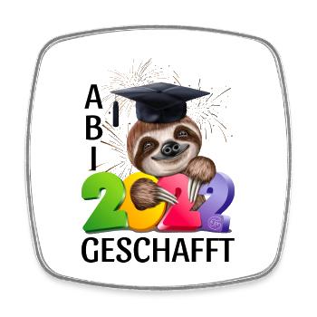Abi 2022 Abitur 2022 geschafft Faultier - Viereckiger Kühlschrankmagnet - Weiß - Vorne