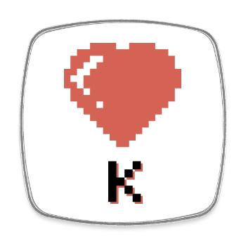 Heart King - Square fridge magnet - white - Front