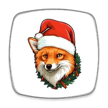 Fox Christmas Foxes Winter Animals Forest Animals - Square fridge magnet - white - Front