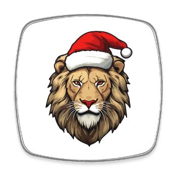 Löwe Weihnachten Winter Löwen Zootiere Tiere - Viereckiger Kühlschrankmagnet - Weiß - Vorne