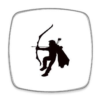 Waldläufer Silhouette, Rollenspieler Silhouette - Viereckiger Kühlschrankmagnet - Weiß - Vorne