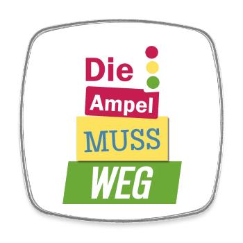 Bauernprotest Streik Demo Wut Die Ampel muss weg - Viereckiger Kühlschrankmagnet - Weiß - Vorne