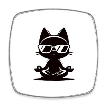 Conception de chats de yoga cool - Magnet carré - blanc - Devant